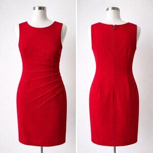 CALVIN KLEIN SLEEVELESS RED SHEATH DRESS